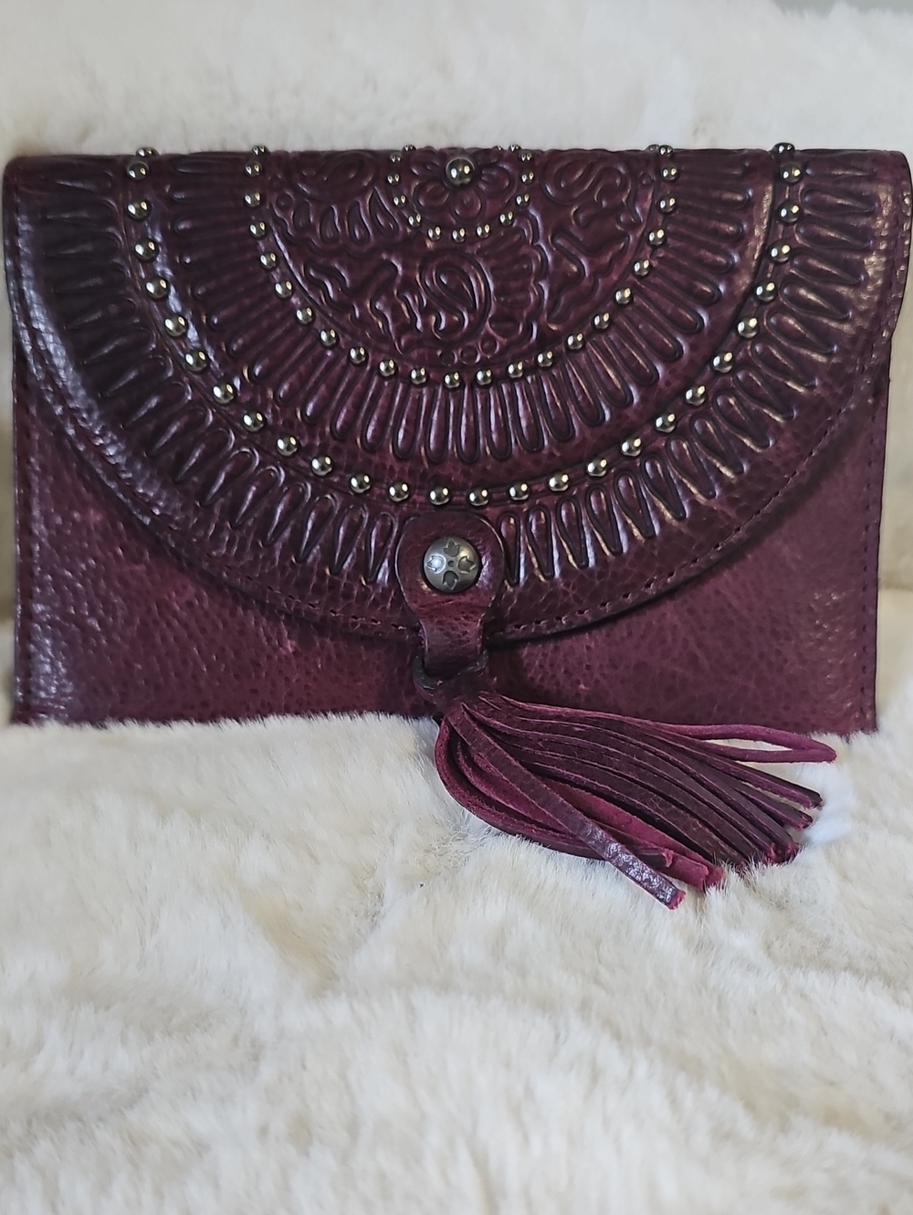 Patricia Nash Burgundy Colli Trifold Wallet
